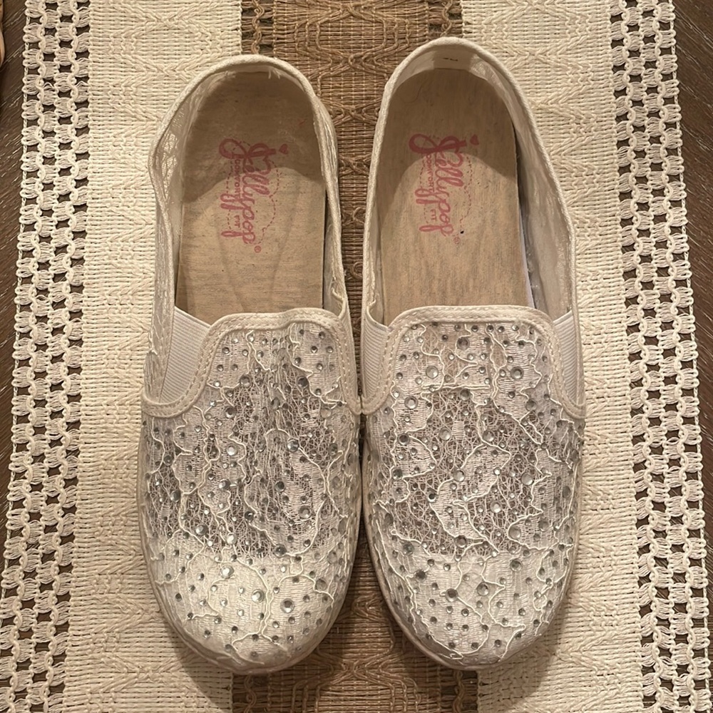 Lace Rhinestone Sneakers